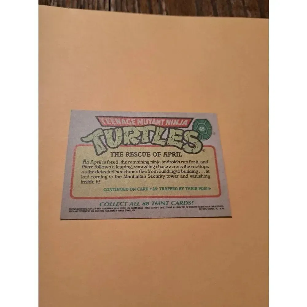 1989 Topps TMNT Trading Card 45 Teenage Mutant Ninja Turtles